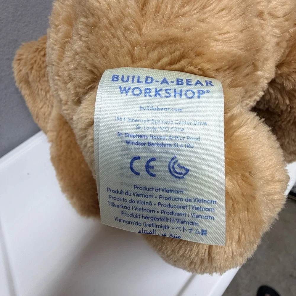 Build-A-Bear‎ Bunny Plush Tan Pink Paw Soft Stuffed Animal BAB Rabbit Toy